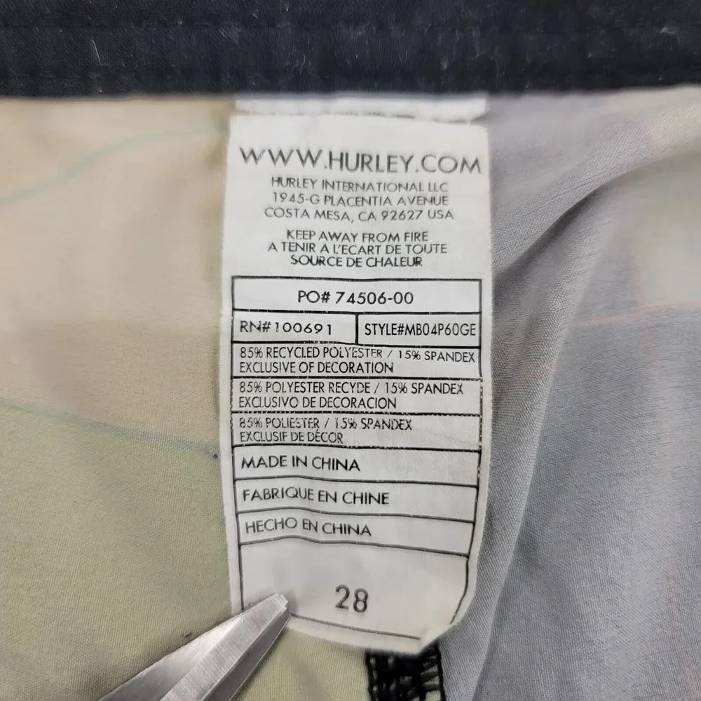 Hurley Shorts Mens 28 Colorful Colorblock Board Outdoors‎ Drawstring Casual Swim